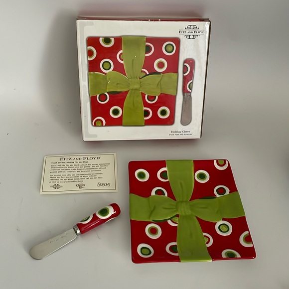 Fitz And Floyd Holiday Cheer Snack Plate & Spreader Macy’s Exclusive 🎁 🆕️ - Picture 1 of 17